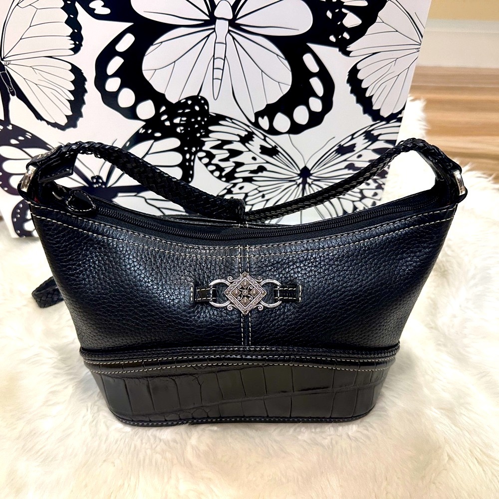 Brighton Black Leather Shoulder Bag